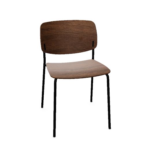 ARYN WOOD Chaise avec piètement à 4 pieds (assise & dossier en bois)