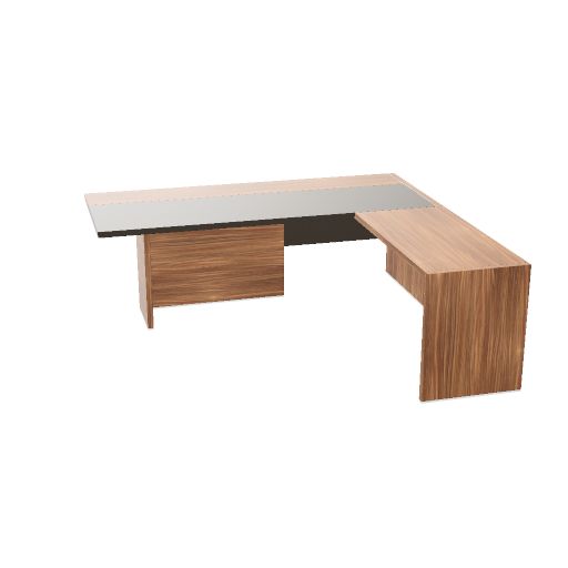Bureau avec plateau composé et retour H. 75 cm L. 220  H. 75  P. 210 