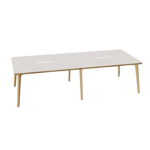 TABLE DE RÉUNION RECTANGULAIRE 2 PLATEAUX AVEC COINS ARRONDIS, PLATEAU MÉLAMINE 25 MM 280 x 120 cm